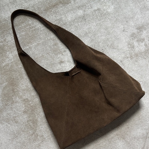 Mango Brown Suede Shoulder Bag - Picture 1 of 4